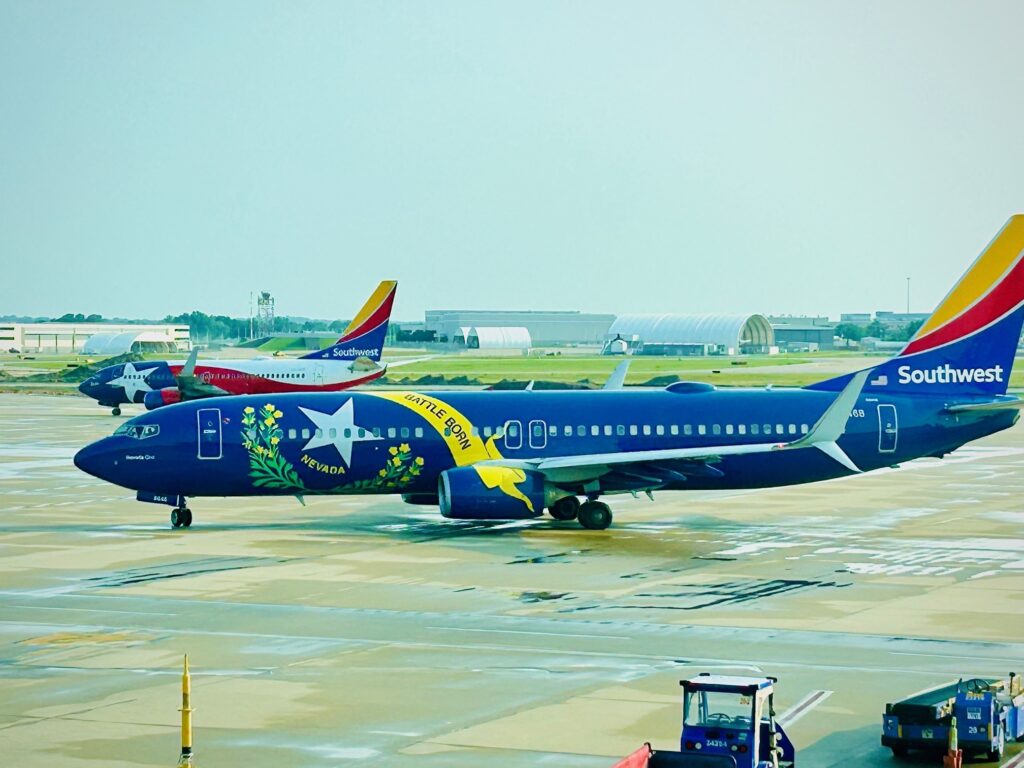 2 Southwest specialty planes on the tarmac