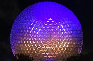 Disney's Epcot center at night