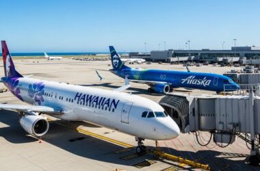 Hawaiian and Alaska planes