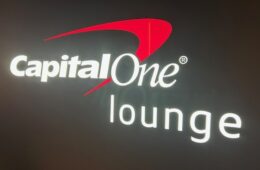 sign for Capital One lounge DFW