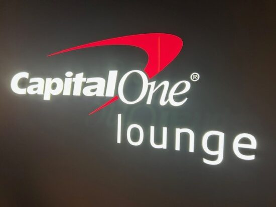 sign for Capital One lounge DFW