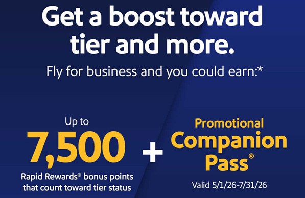 Offer for Southwest points and short term Companion Pass