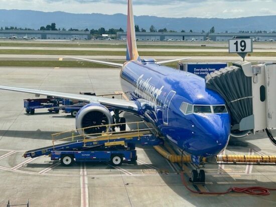 Southwest plane at SJC airport